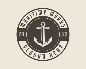 Pirate Ship Anchor logo design