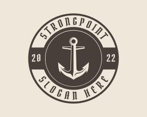 Badge - Pirate Ship Anchor logo design