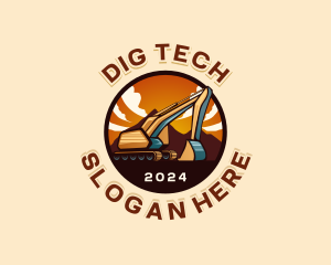 Excavator Digging Machinery logo design