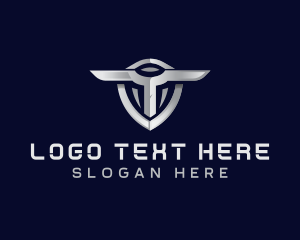 Streamer - Tech Shield Letter T logo design