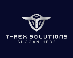 Tech Shield Letter T logo design