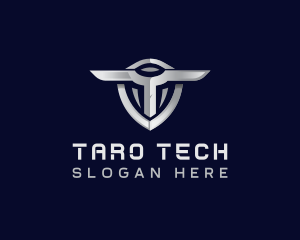 Tech Shield Letter T logo design