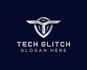 Tech Shield Letter T logo design