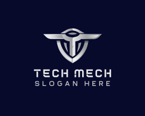 Tech Shield Letter T logo design