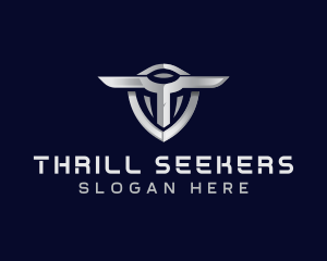 Tech Shield Letter T logo design