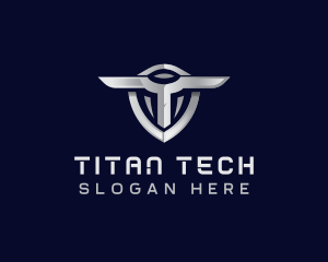 Tech Shield Letter T logo design