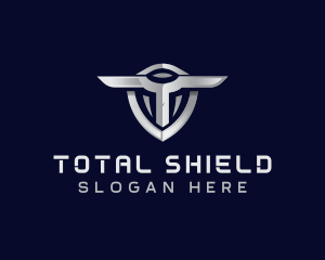 Tech Shield Letter T logo design