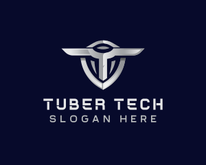 Tech Shield Letter T logo design