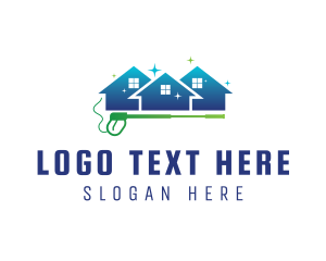House - Pressure Washer Home Cleaning logo design