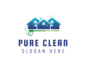 Pressure Washer Home Cleaning logo design