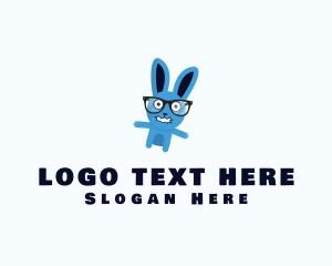 Geek - Crazy Bunny Glasses logo design