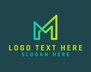 Green - Modern Software Letter M logo design