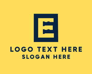 Negative Space - Flashlights Letter E logo design