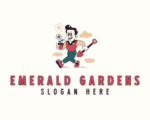 Shovel Garden Landscaper logo design