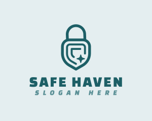 Lock Shield Security logo design