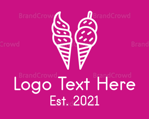 Ice Cream Sundae Cone Logo