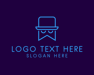 Character - Top Hat Bookmark logo design