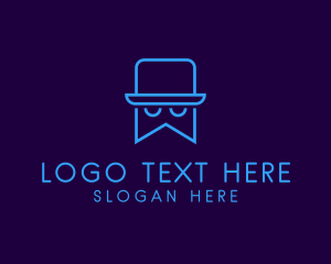 Gentleman - Top Hat Bookmark logo design