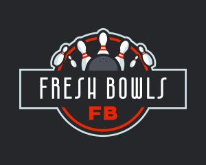 Bowling Pin Tournament Alley logo design