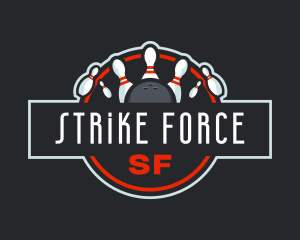 Strike - Bowling Pin Tournament Alley logo design