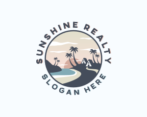 Florida - Ocean Palm Tree Beach logo design