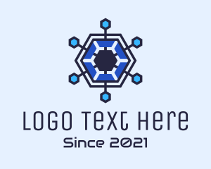 Communication - Hexagon Tech Network logo design