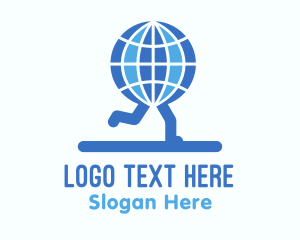 Fast-moving - Blue Global Runners logo design