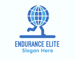 Marathon - Blue Global Runners logo design