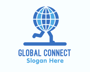 International - Blue Global Runners logo design