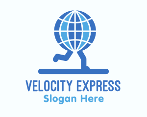 High Speed - Blue Global Runners logo design