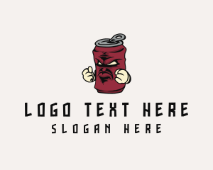 Angry - Soda Can Drink logo design