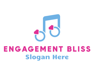 Engagement - Wedding Ring Music logo design