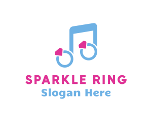 Engagement - Wedding Ring Music logo design
