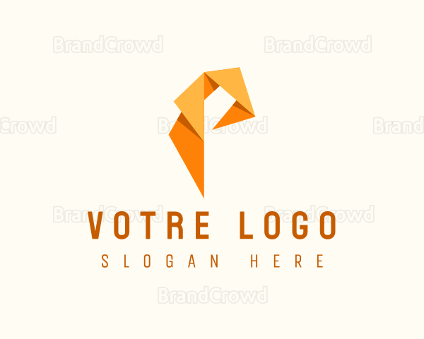 Modern Origami Letter P Logo