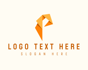 Modern Origami Letter P Logo