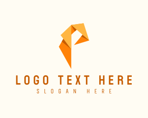 Branding - Modern Origami Letter P logo design