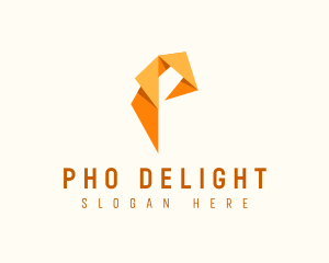 Modern Origami Letter P logo design