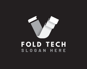 Fold - Paper Fold Letter V logo design