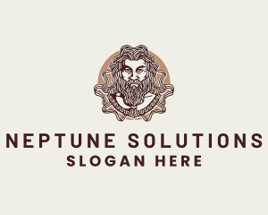 Neptune - Greek God Mythology Titan logo design