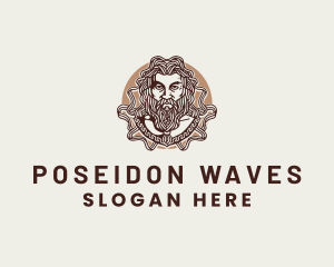 Poseidon - Greek God Mythology Titan logo design