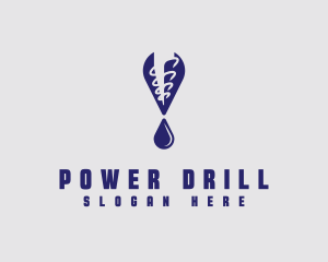 Industrial Oil Drilling Drop logo design