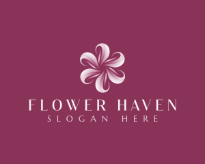 Sakura Floral Swirl logo design