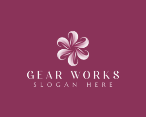 Sakura Floral Swirl logo design