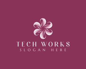 Sakura Floral Swirl logo design