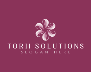 Sakura Floral Swirl logo design