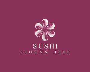 Sakura Floral Swirl logo design