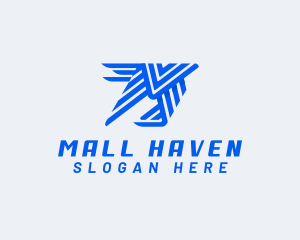 Postal Mail Logistics Letter M logo design