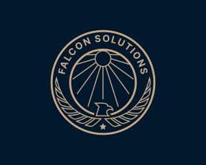 Premium Falcon Sun logo design