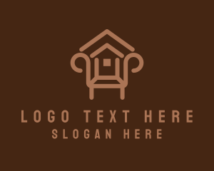 Upholsterer - Brown Home Couch logo design
