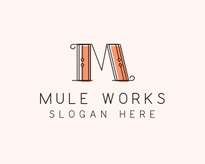 Fancy Elegant Hipster Letter M  logo design